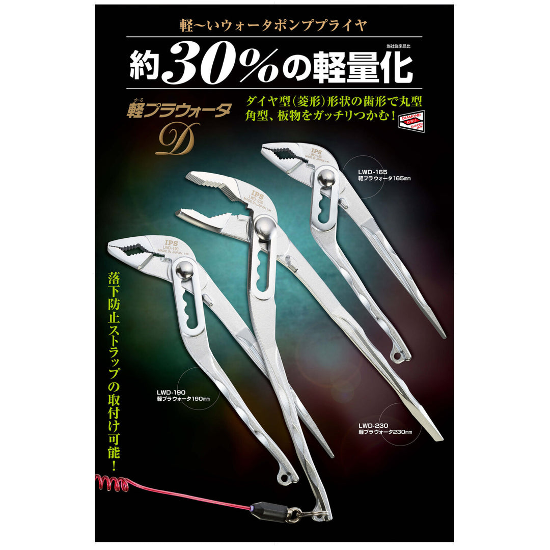 IPS PLIERS LWD-165 Lightweight Water Pump Pliers D 165mm