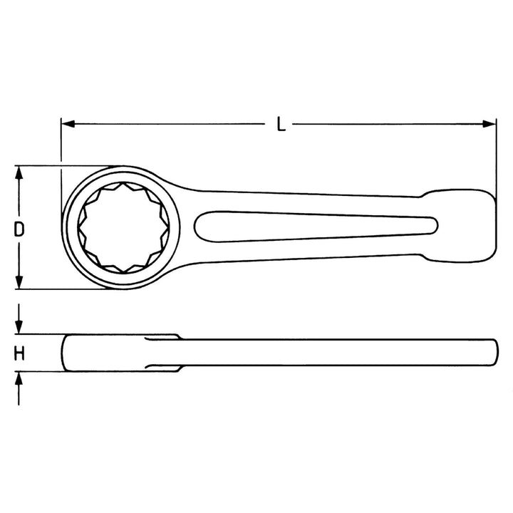 Heyco 00820638020 Slogging Ring Wrenches, 1.15/16 Inch Length 255 mm