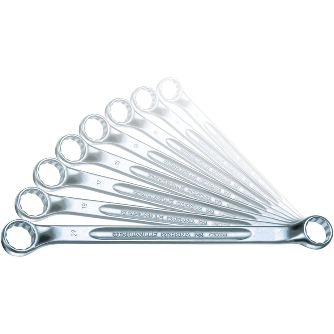 Stahlwille 96410704 23/8 Double ended ring Spanner Shallow Offset Set