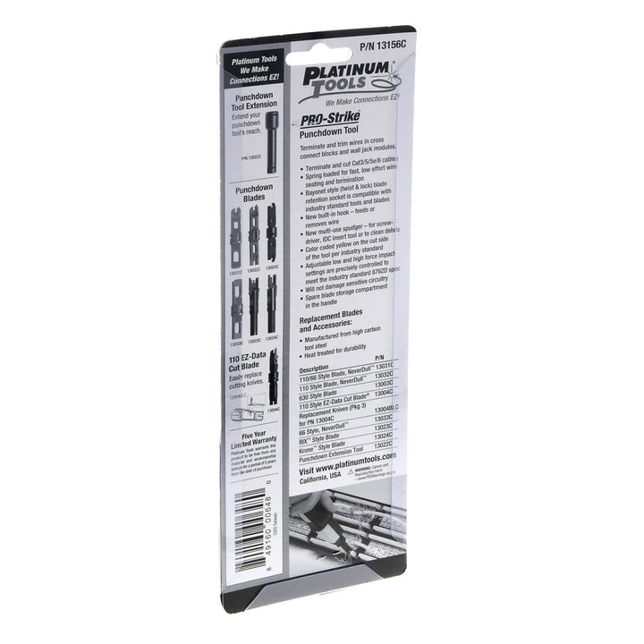 Platinum Tools 13156C PRO-Strike Punchdown Tool, Includes 110-Style Blade