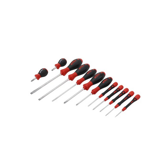 Wiha Tools 30282 Screwdriver Set - PicoFinish Precision, SoftFinish Standard and Stubby, 12 Pc.