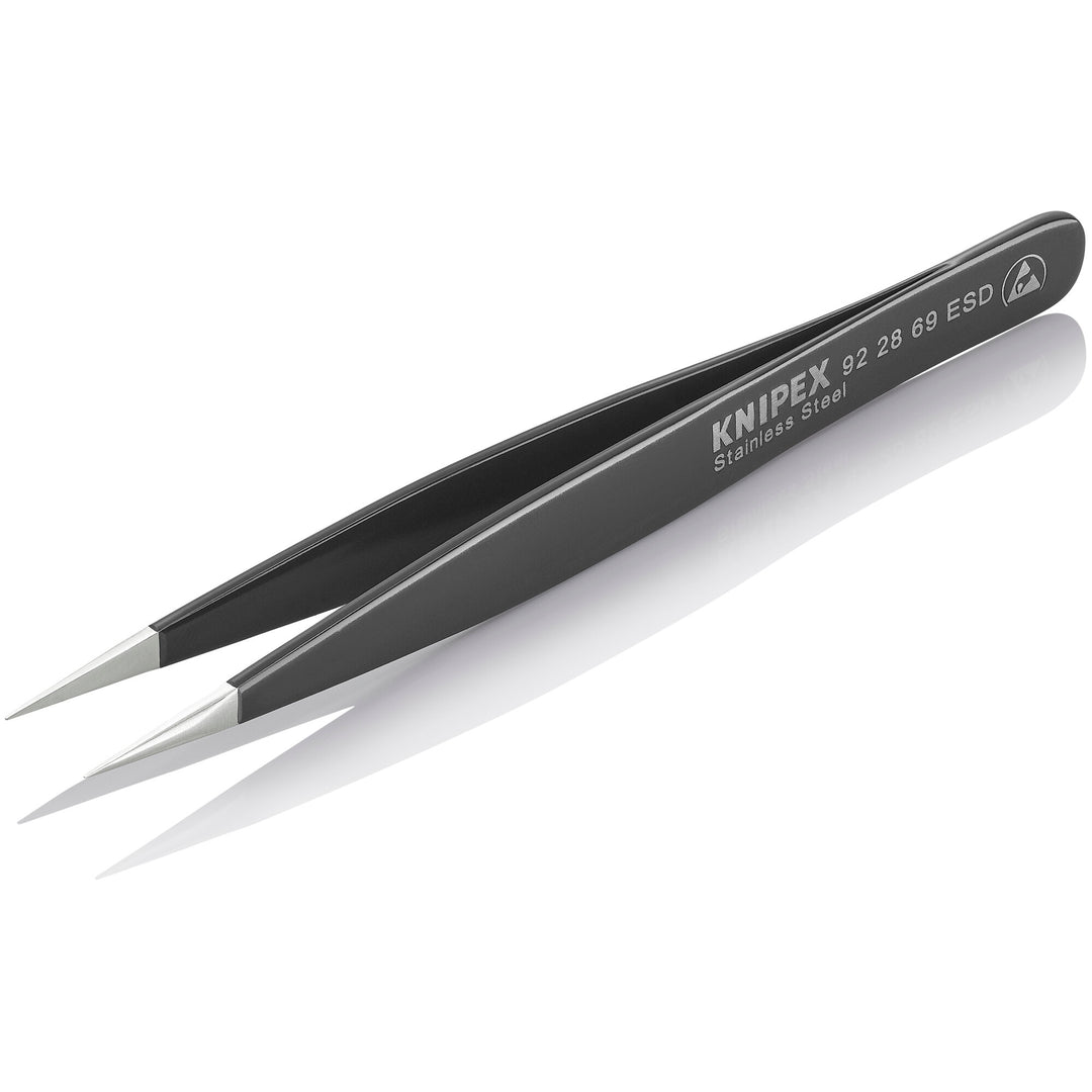 Knipex 92 28 69 ESD 5 1/4" Stainless Steel Gripping Tweezers-Needle-Point Tips-ESD