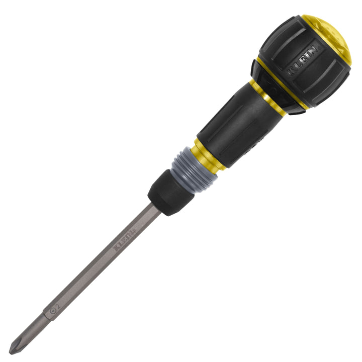 Klein Tools 32960ARCHT Ratcheting Fastbit Tru-Grip Screwdriver, Phillips, Slotted Bits