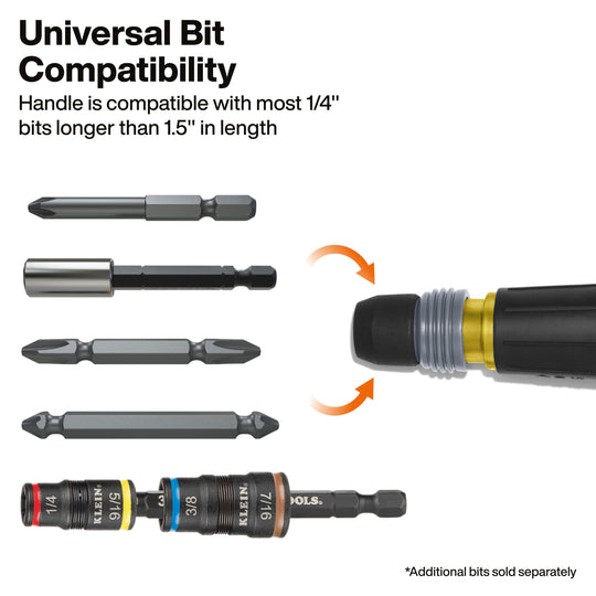 Klein Tools 32960ARCHT Ratcheting Fastbit Tru-Grip Screwdriver, Phillips, Slotted Bits