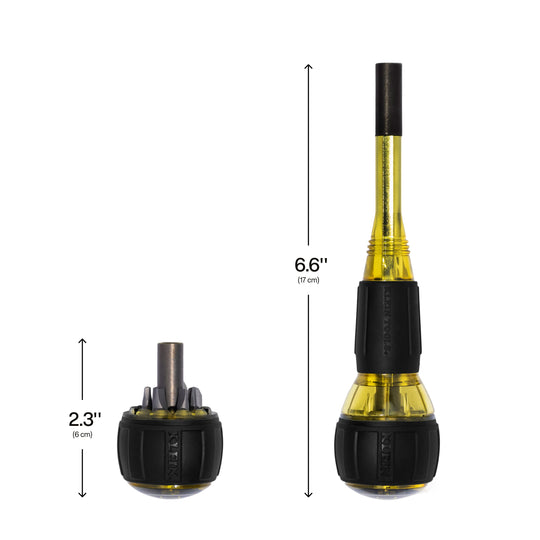 Klein Tools 32961A 8-in-1 Tru-Grip Screwdriver with Stubby