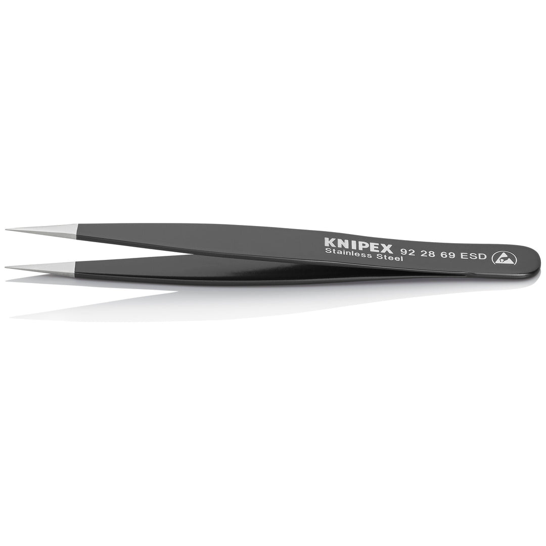 Knipex 92 28 69 ESD 5 1/4" Stainless Steel Gripping Tweezers-Needle-Point Tips-ESD