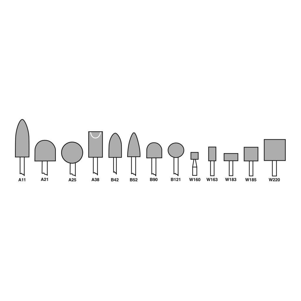 Standard Abrasives Unitized Mounted Point 877059, 732 A3 x 1/4 in,
5/Carton