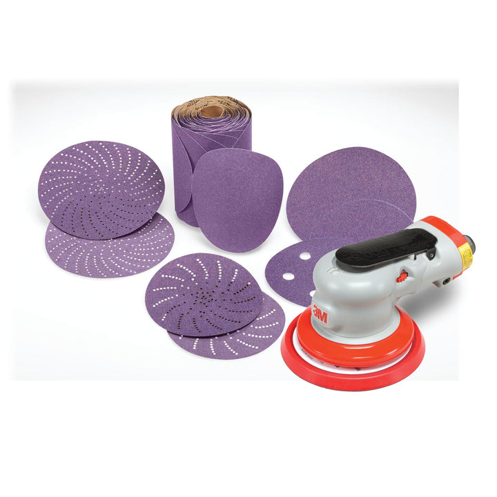 3M Cubitron II Stikit Film Disc Roll 775L, 220+, 5 in x NH, D/F 5HL,
Die 500FH