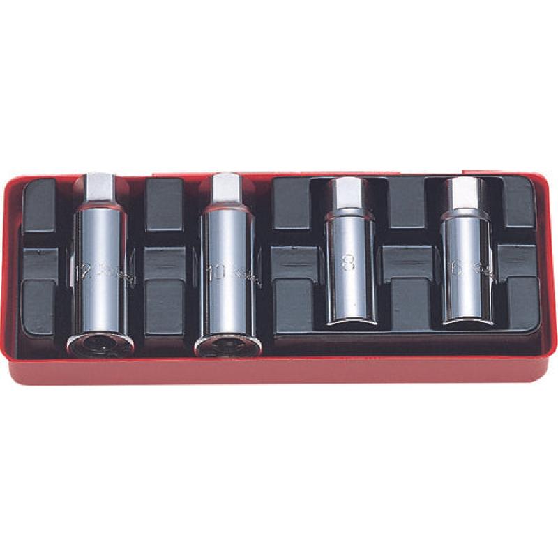 Ko-Ken 4211M 1/2 Inch Sq. Dr. Stud Puller Set 6 mm-12 mm 4 Pieces