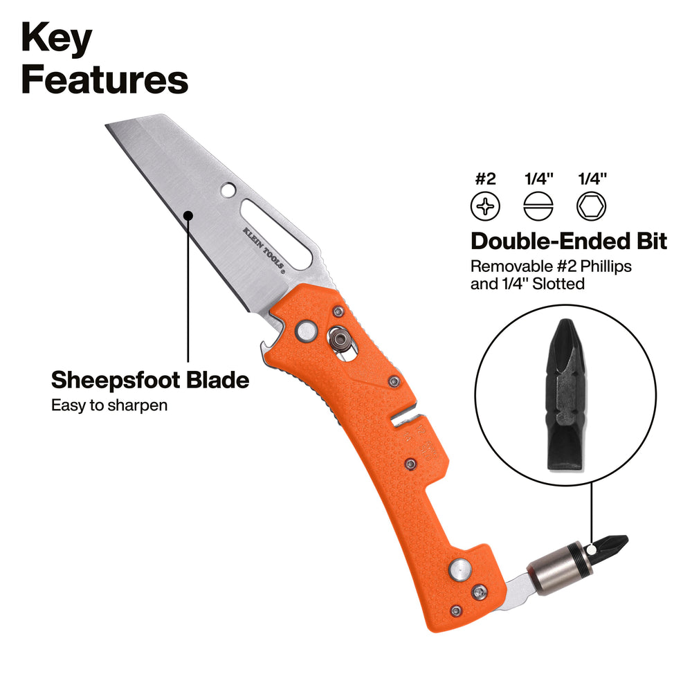 Klein Tools 44056D Electrician's Pocket Knife with Driver