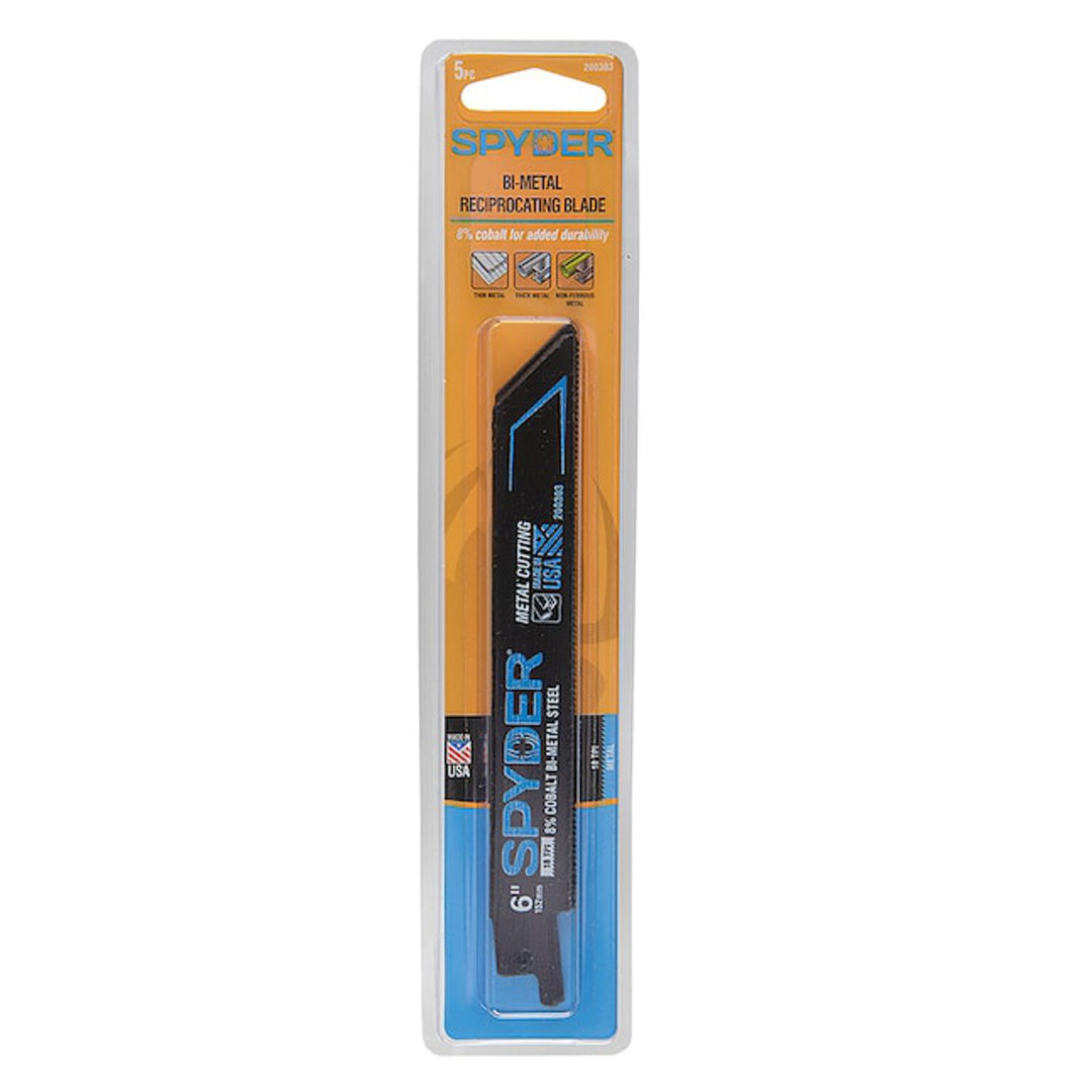 Spyder 200303 Black Series Bi-metal 6-in 18 TPI Wood/Metal cutting Demolition Reciprocating Saw Blade 5 -Pack