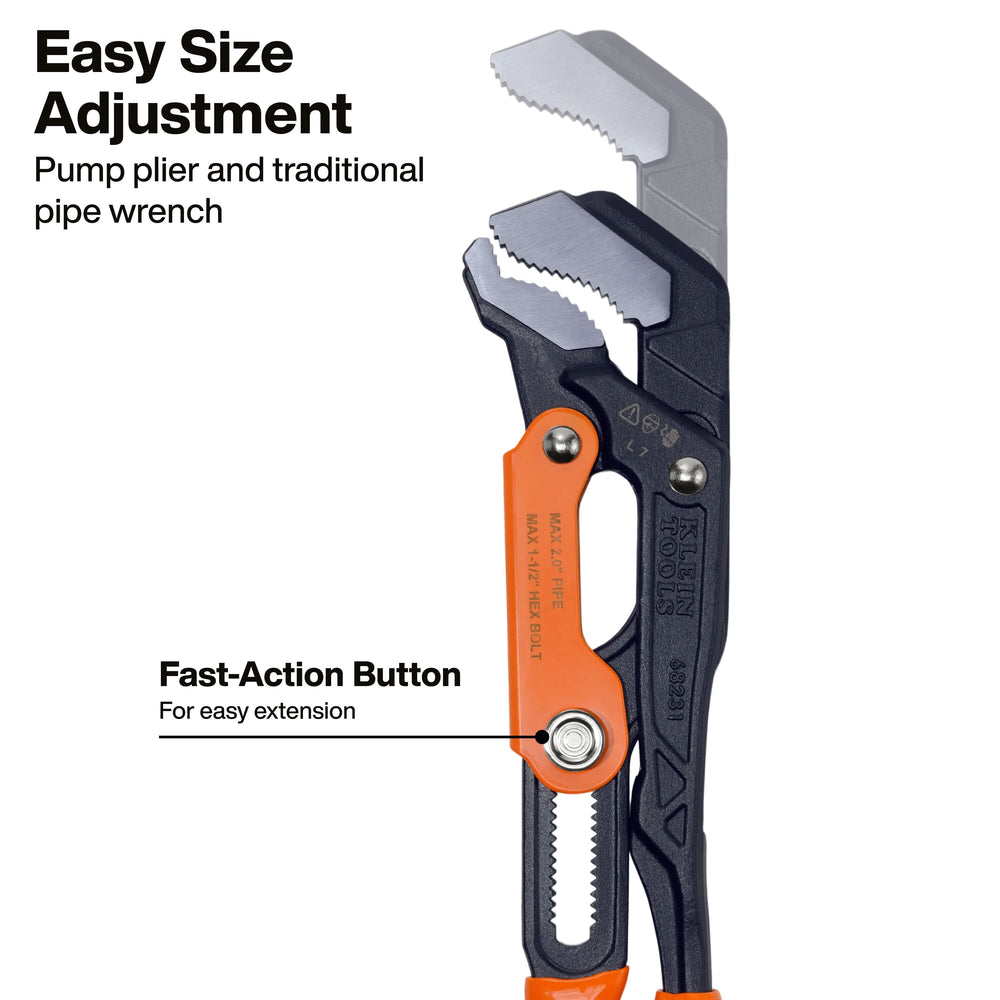 Klein Tools 68231 Quick-Adjust S-Jaw Pipe Wrench, 17-Inch