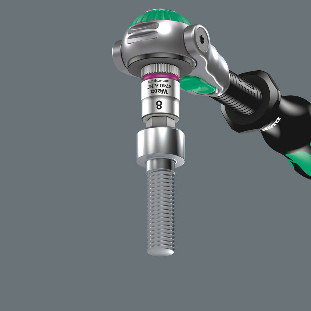 Wera 8740 A HF Zyklop bit socket with holding function, 1/4" drive, 8 x 28 mm