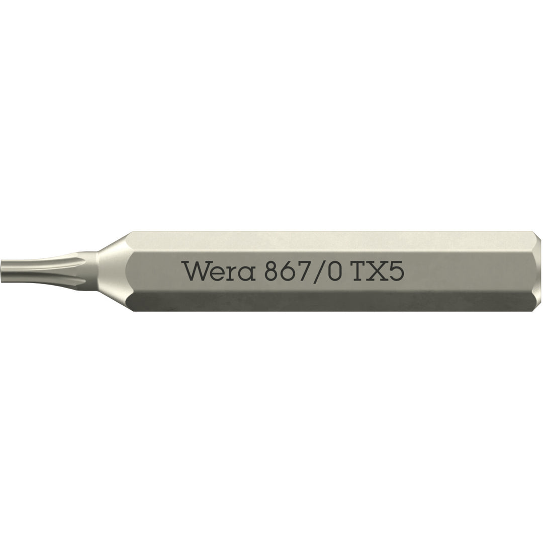 Wera 867/0 Micro Bits for TORX Socket Screws, TX5 x 30 mm