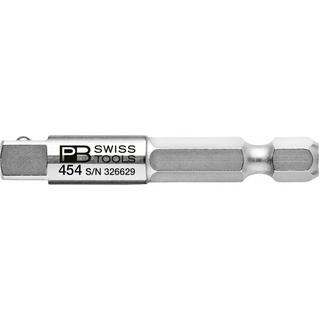 PB Swiss Tools PB 454 Adaptor For Sockets, 1/4" Hex To 1/4" Square