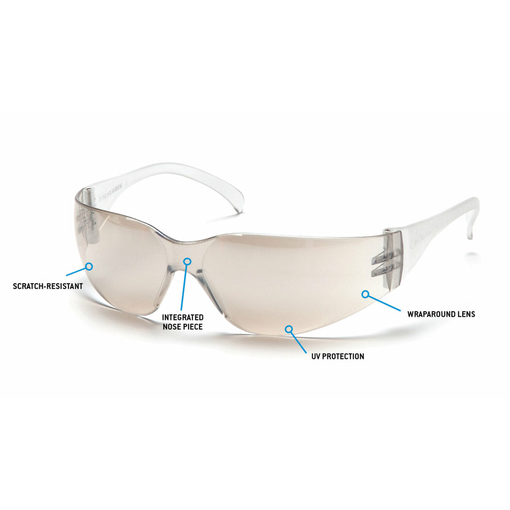 Pyramex S4180ST Intruder Indoor/Outdoor Mirror Anti-Fog Lens with Indoor/Outdoor Mirror Temples