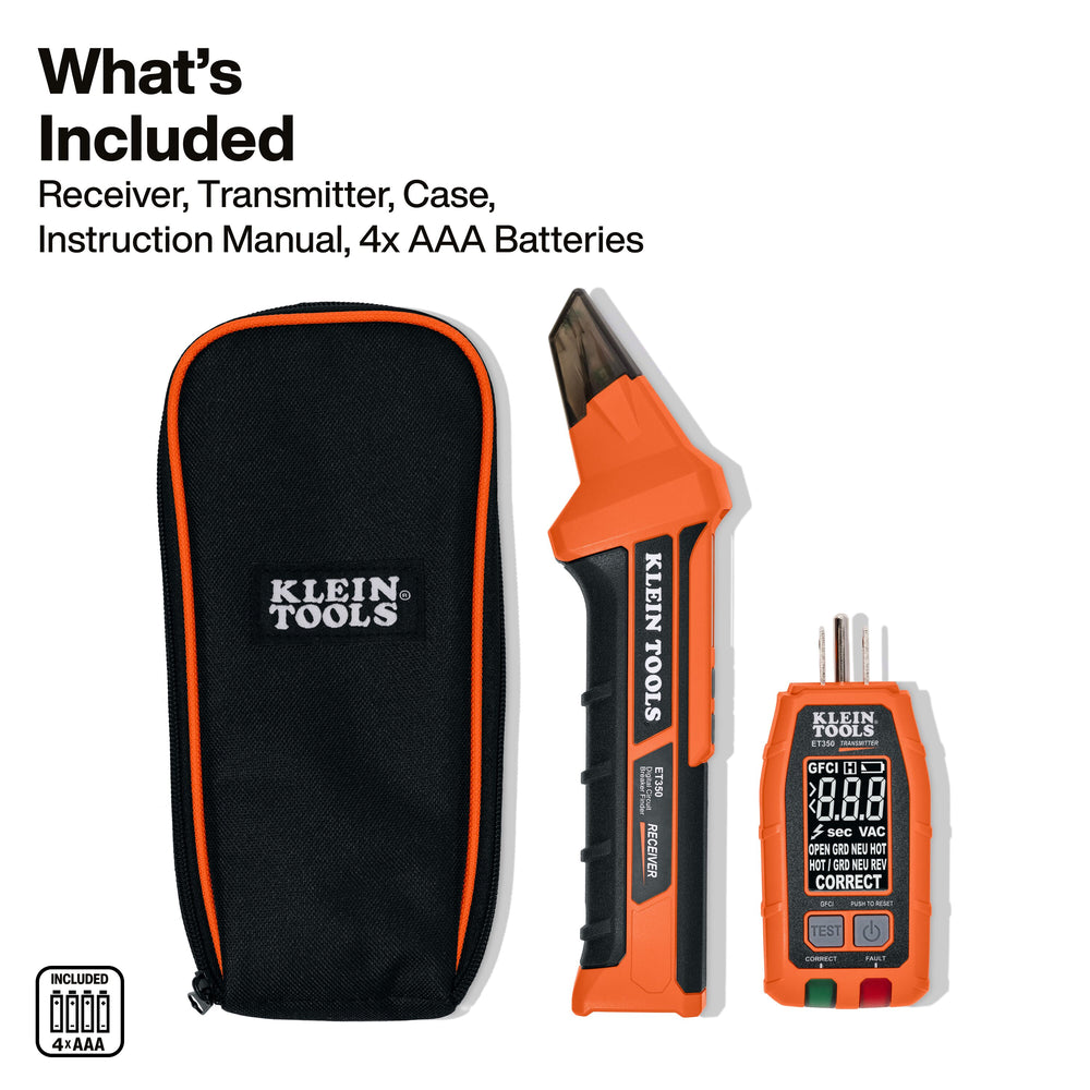 Klein Tools ET350 4-in-1 Digital Circuit Breaker Finder