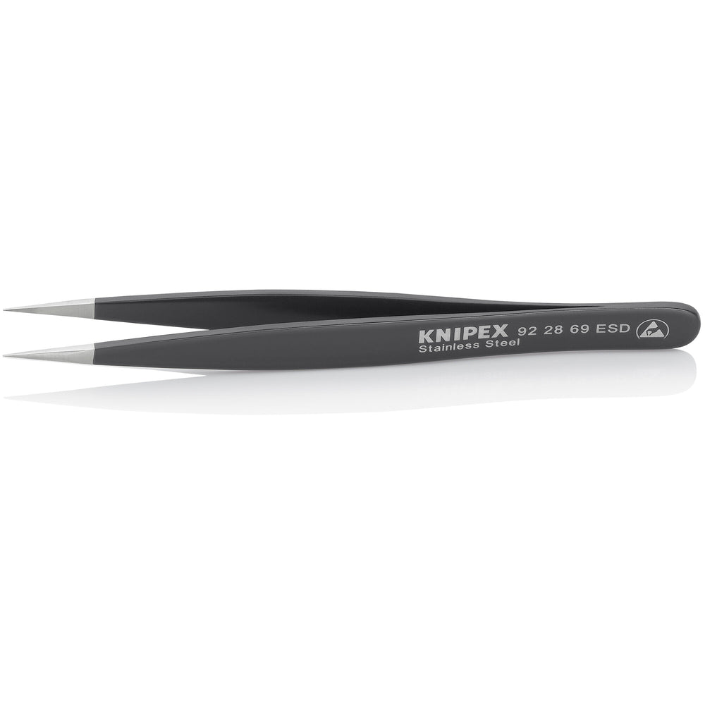 Knipex 92 28 69 ESD 5 1/4" Stainless Steel Gripping Tweezers-Needle-Point Tips-ESD