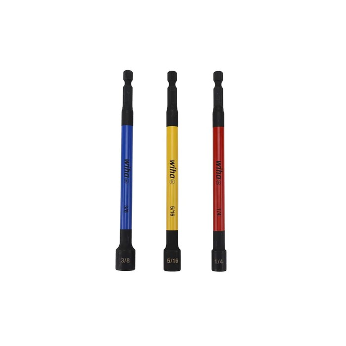 Wiha Tools 70495 Color Coded Magnetic Nut Setter SAE Set, 3 Pc.