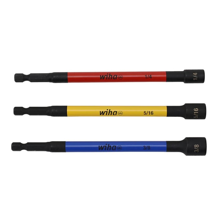 Wiha Tools 70495 Color Coded Magnetic Nut Setter SAE Set, 3 Pc.