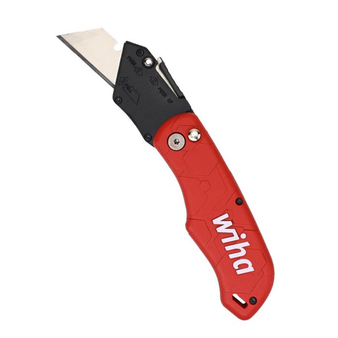 Wiha Tools 43045 FlipLoc Folding Utility Knife with Blades