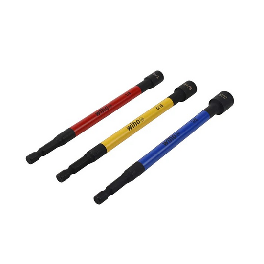 Wiha Tools 70495 Color Coded Magnetic Nut Setter SAE Set, 3 Pc.