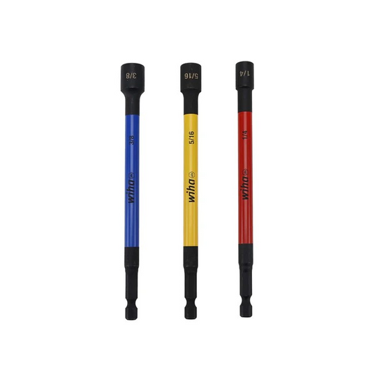 Wiha Tools 70495 Color Coded Magnetic Nut Setter SAE Set, 3 Pc.