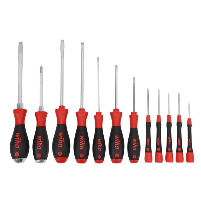 Wiha Tools 30283 Screwdriver Set - PicoFinish Precision, SoftFinish Standard and XHeavy Duty, 12 Pc.