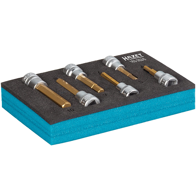Hazet 163-302/6 Hex Screwdriver Socket Set, 3/8" Drive, 6 Pieces