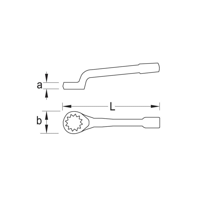 Gedore 1416111 Ring Slogging Spanner, Deep Offset 46 mm
