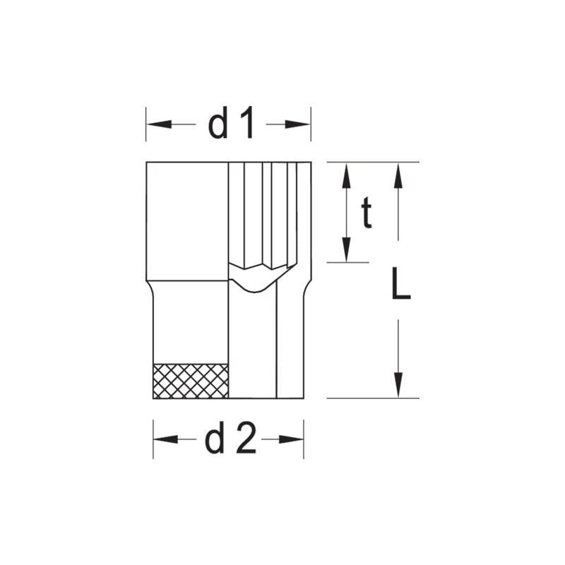 Gedore 6178220 Socket 1 Inch Drive, 3 Inch