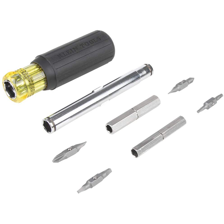 Klein Tools 32500MAG Magnetic Multi-Bit Screwdriver / Nut Driver, 11-in-1 Multi Tool