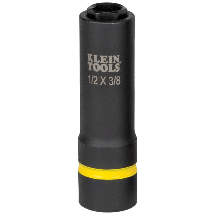 Klein Tools 66060 2-in-1 Impact Socket Set, 6-Piece Tool Set with 6-Point Deep Sockets with 1/2-Inch Drive, Includes Tool Case