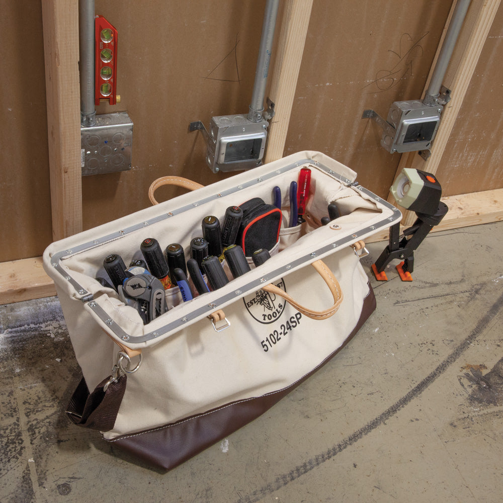 Klein Tools 5102-24SP Deluxe Canvas Tool Bag, 24-Inch