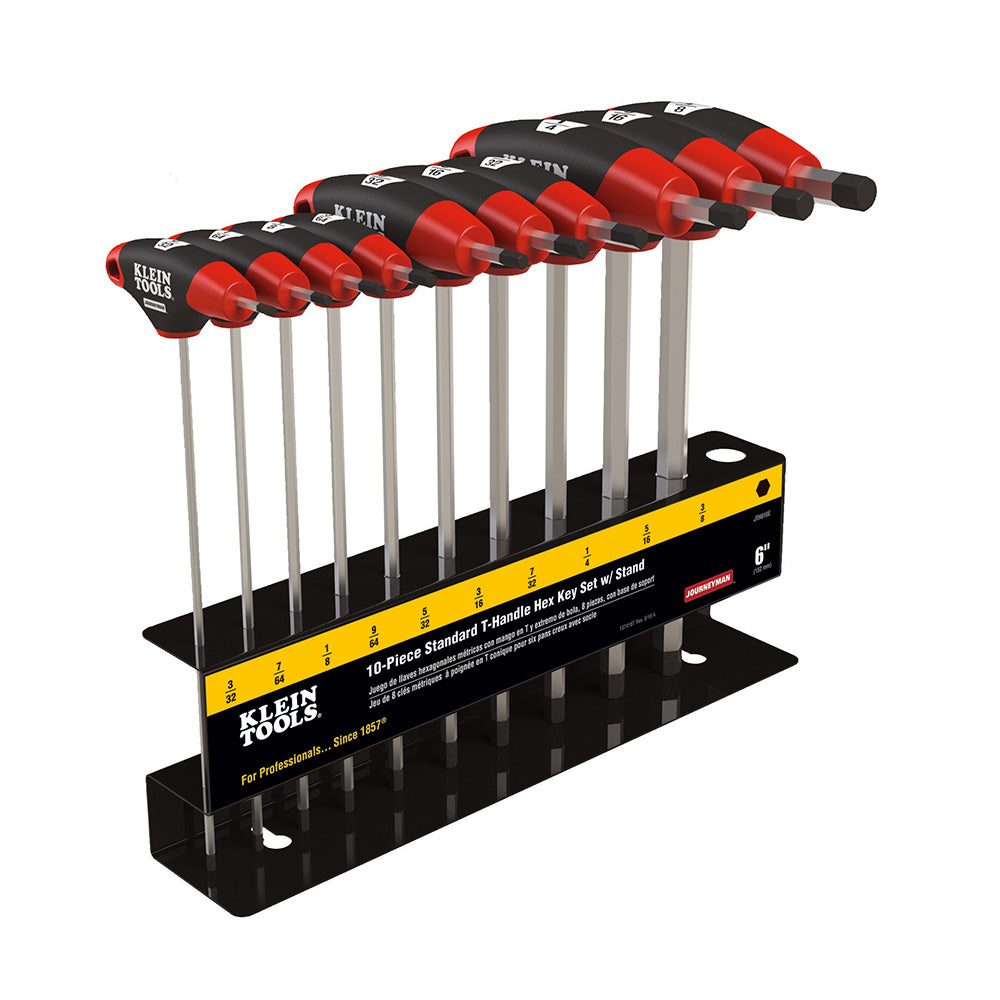 Klein Tools JTH610E SAE T-Handle Set with Stand, 6" Blades, 10 Pc.