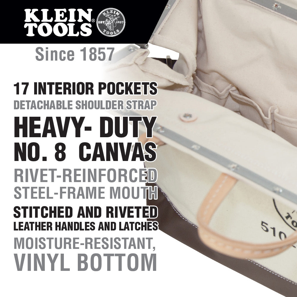 Klein Tools 5102-24SP Deluxe Canvas Tool Bag, 24-Inch