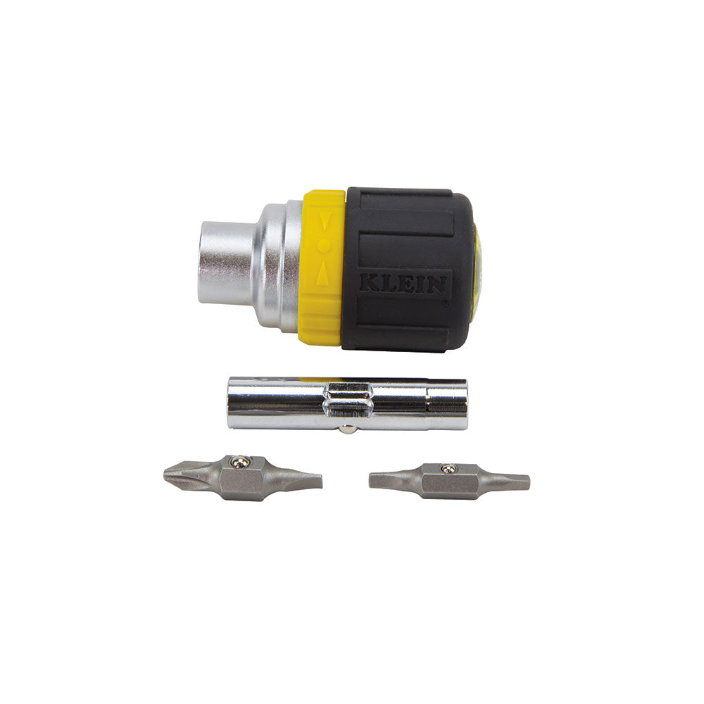 Klein Tools 32594 6-in-1 Screwdriver, Stubby, Square Recess
