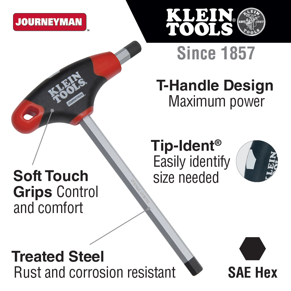 Klein Tools JTH610E SAE T-Handle Set with Stand, 6" Blades, 10 Pc.